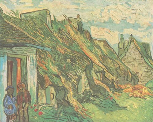 Thatched huts in Chaponval de Vincent Van Gogh