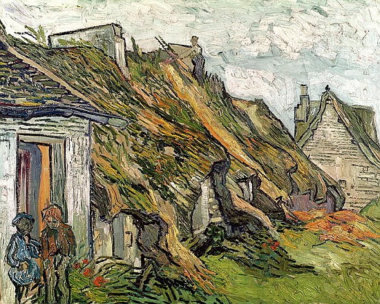 Thatched Cottages in Chaponval, Auvers-sur-Oise de Vincent Van Gogh