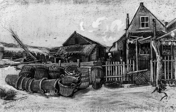 The fish drying barn at Scheveningen, c.1882 de Vincent Van Gogh
