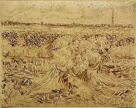 V.v.Gogh, Wheat Field w.Sheaves / Draw.