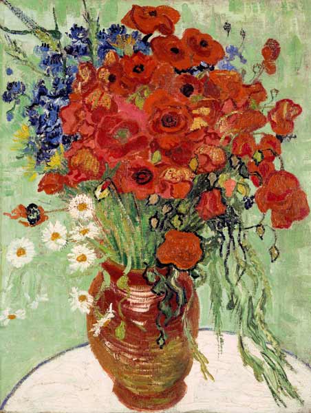Still Life, Vase with Daisies and Poppies de Vincent Van Gogh