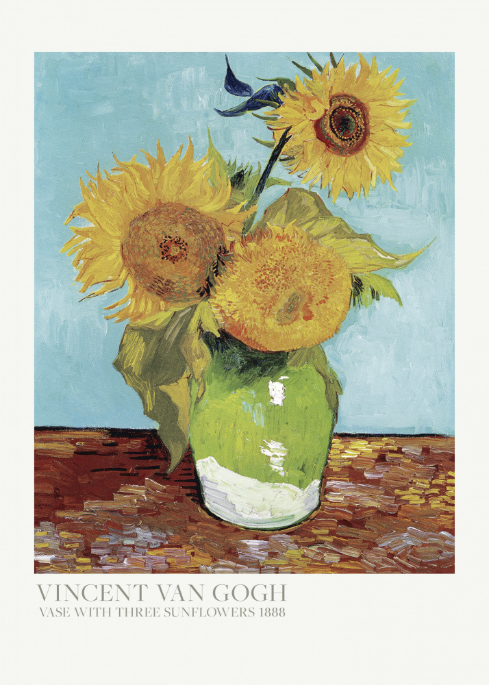 Vase With Three Sunflowers de Vincent Van Gogh