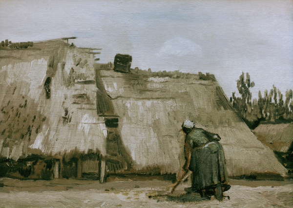 v.Gogh/Hut w.working peasant woman/1885 de Vincent Van Gogh