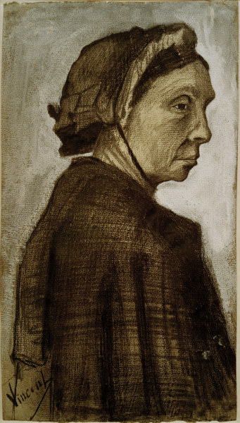 V.van Gogh, Head of a Woman /Draw./ 1882 de Vincent Van Gogh