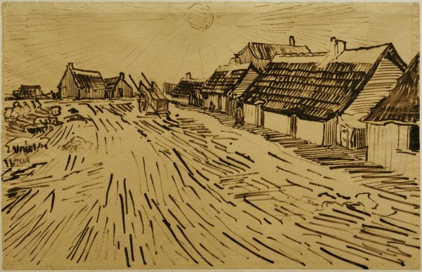 V.v.Gogh, Cottages, Saintes-Marie /Draw. de Vincent Van Gogh