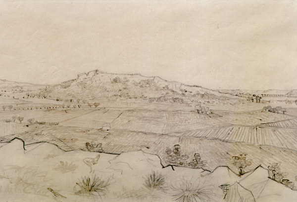 V.v.Gogh, Plain of La Crau / Draw./1888 de Vincent Van Gogh