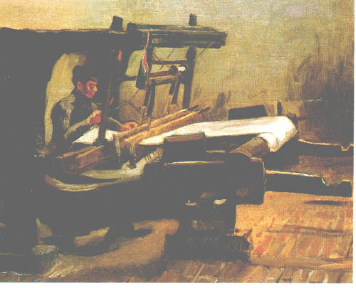 Weaver at the Loom, Facing Right de Vincent Van Gogh