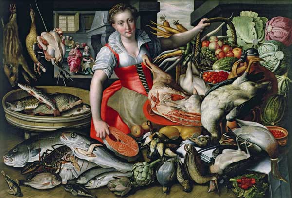 Martha preparing the meal for Jesus or Jesus at the House of Martha and Mary de Vincenzo Campi
