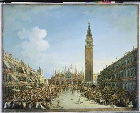 Carnival procession on the Piazza San Marco in Ven