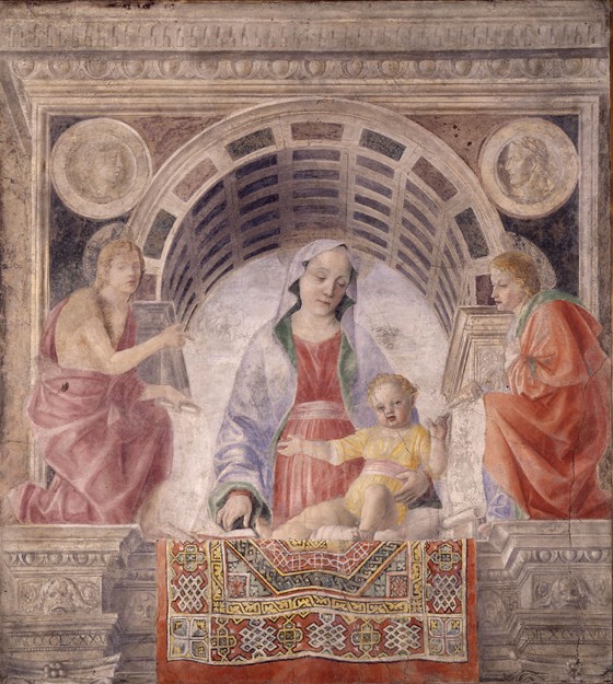 Madonna and Child with Saints John the Baptist and John the Evangelist de Vincenzo Foppa