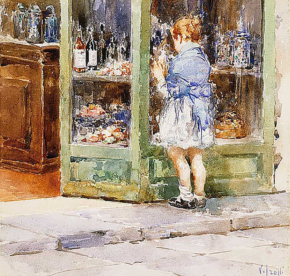 A girl at a shop window de Vincenzo Irolli