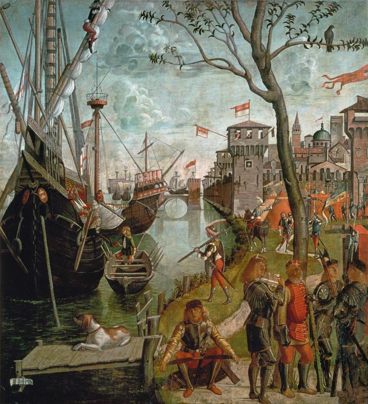 Arrival of Saint Ursula in Cologne During the Siege by the Huns (The Legend of Saint Ursula) de Vittore Carpaccio