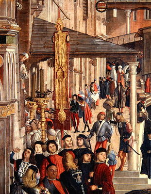 Street Scene, detail from The Miracle of the Relic of the True Cross on the Rialto Bridge, 1494 (oil de Vittore Carpaccio