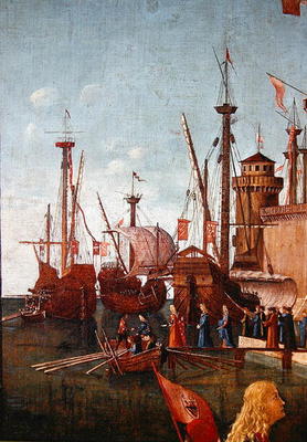 The Departure of the Pilgrims, detail from The Meeting of Etherius and Ursula and the Departure of t de Vittore Carpaccio