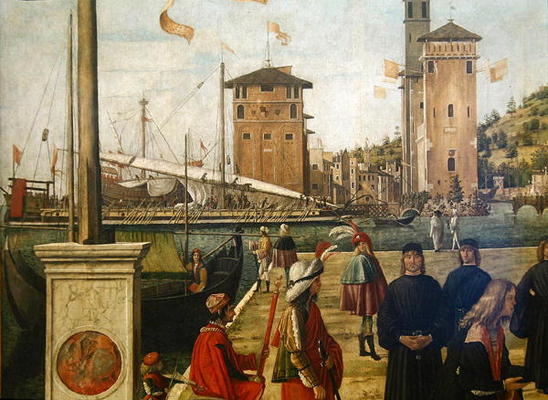 The Return of the Ambassadors, from the St. Ursula Cycle, 1490-94 (detail of 51114) de Vittore Carpaccio