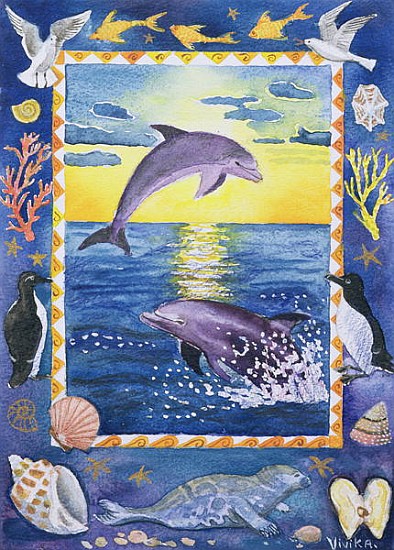 Dolphin, 1999 (w/c on paper)  de Vivika  Alexander