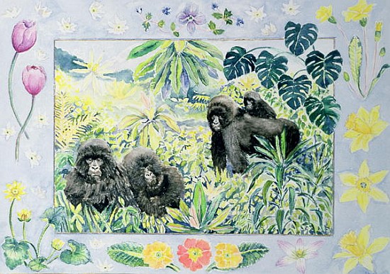 Mountain Gorillas (month of March from a calendar)  de Vivika  Alexander