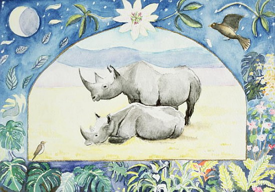 Rhino (month of February from a calendar)  de Vivika  Alexander