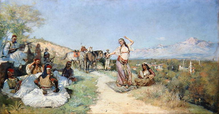 Taking a Break on the Journey, 1894 (oil on canvas) de Waclaw Pawliszak