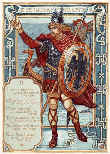 The Norseman. From: Columbia's Courtship: A Picture History of the United States de Walter Crane