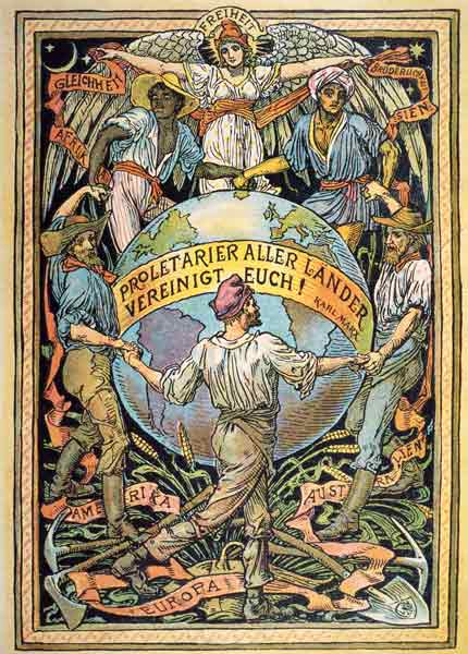 Solidarity of Labour (Illustration zur Proklamation des 1. Mai zum Tag der Arbeit. - Holzschnitt, na de Walter Crane