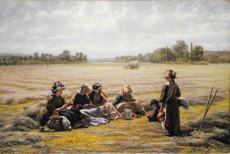 Harvesters resting in the Sun, Berkshire de Walter Field
