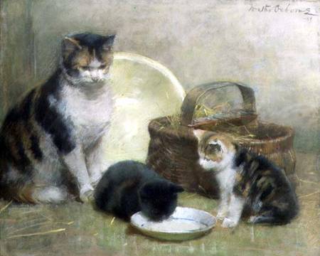 Cat and Kittens de Walter Frederick Osborne