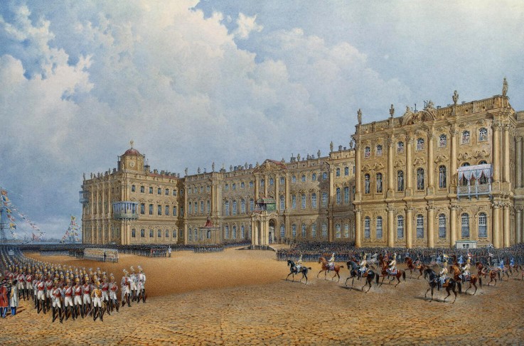 View of the Winter Palace from the Admiralty de Wassili Sadownikow