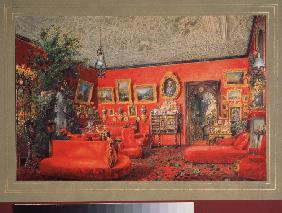 The Red livingroom in the Yusupov Palace in St. Petersburg