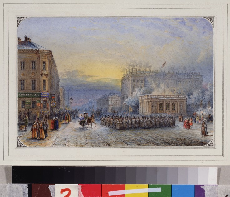 St. Petersburg. The Anichkov Palace. Easter Day, April 11, 1848 de Wassili Sadownikow
