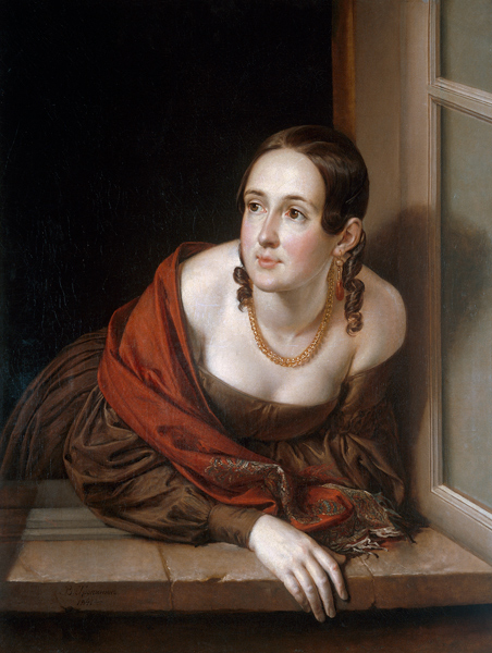 Woman at her Window or, The Wife of a Treasurer de Wassili Tropinin