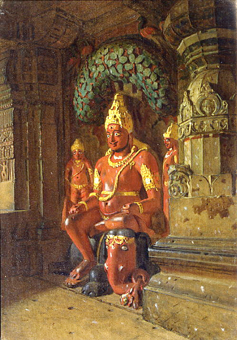 Wishnu-Statue im Indra-Tempel de Wassili Werestschagin