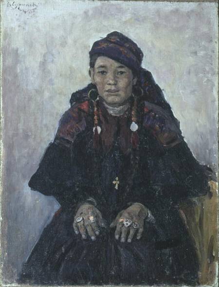 Portrait of a Cossack Woman de Wassilij Iwanowitsch Surikow