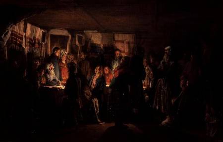 The Visit of a Sorcerer to a Peasant Wedding de Wassilij Maksimow