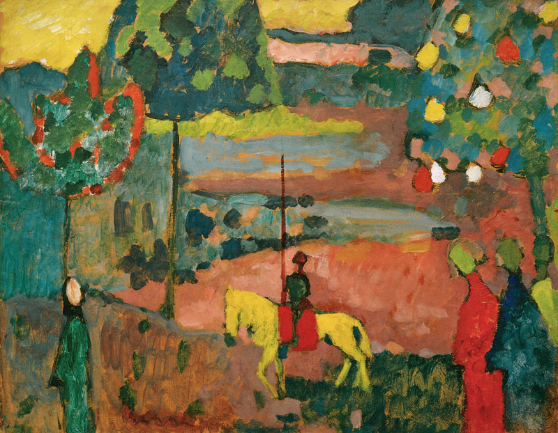 Lancer in Landscape de Wassily Kandinsky