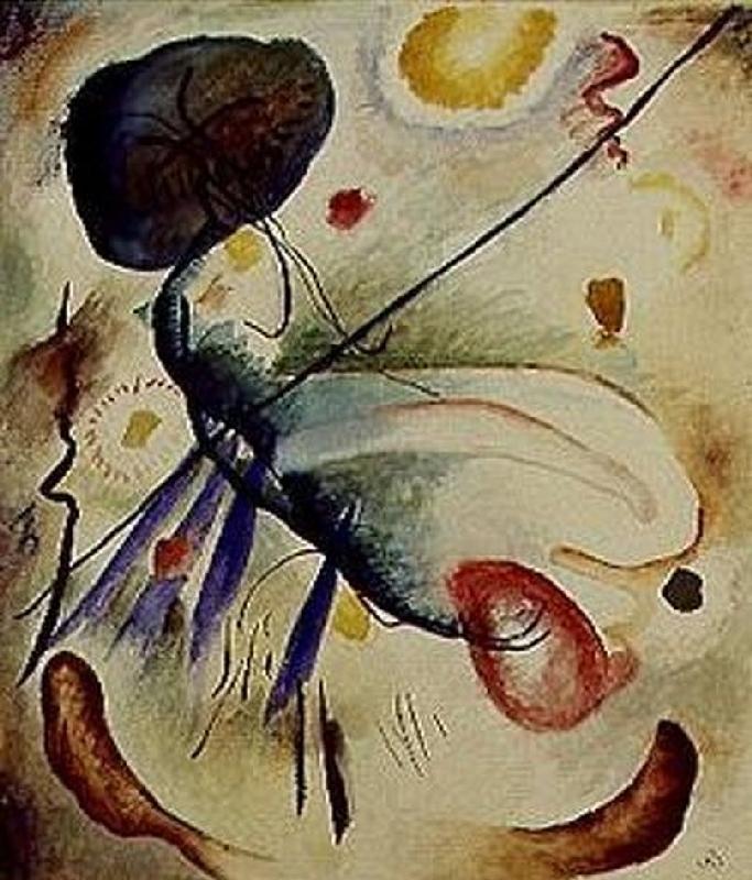 Watercolour painting with line. de Wassily Kandinsky