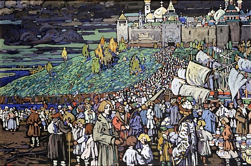 Arrival of the Merchants de Wassily Kandinsky