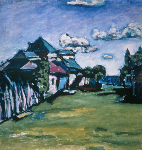 Farmhouses in front of 1918, 1917 or de Wassily Kandinsky