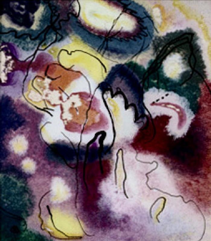 Glass picture with a red spot. de Wassily Kandinsky