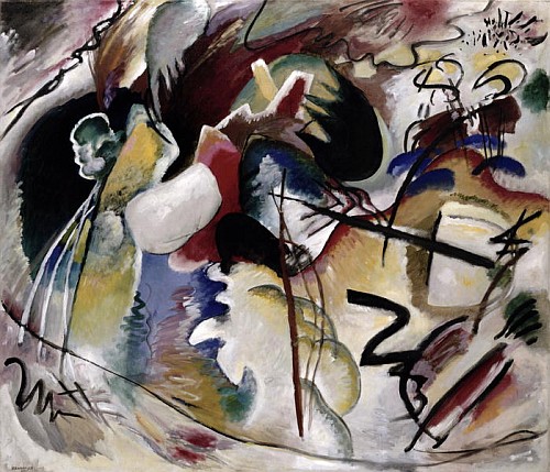 Painting with white form de Wassily Kandinsky