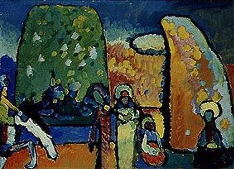 Study to improvisation 2 (funeral march) de Wassily Kandinsky