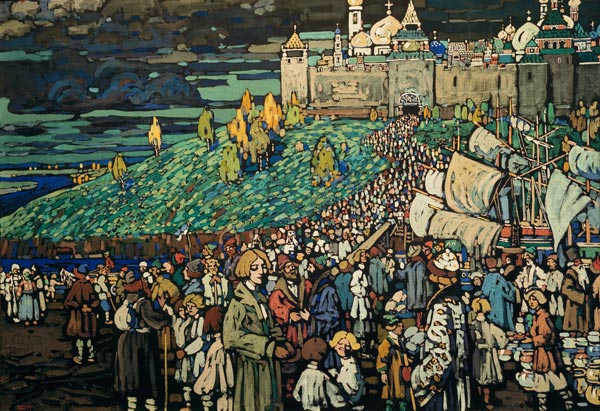 Arrival of the Merchants de Wassily Kandinsky