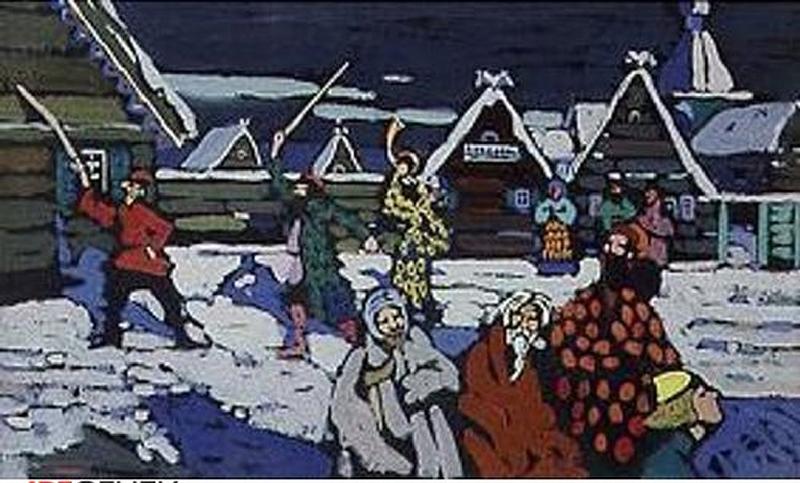 Winter scene in Russia. de Wassily Kandinsky