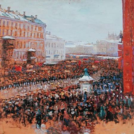 Mass Demonstration in Moscow in 1917 de Wassily Meshkov