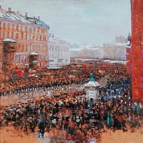 Mass Demonstration in Moscow in 1917