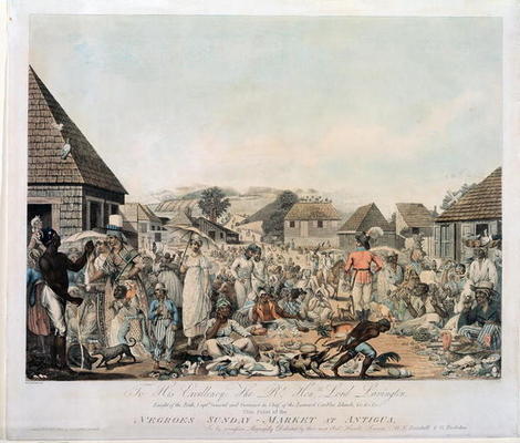 Negroes Sunday Market at Antigua, engraved by Cordon, pub. by G. Tustolini, London, 1806 (etching, e de W.E. Beastall