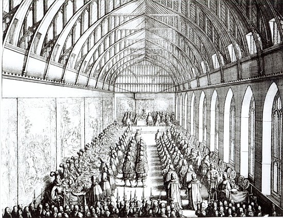 Garter Feast in St. George''s Hall, Windsor, in the time of Charles II de Wenceslaus Hollar