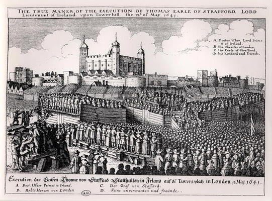 The Execution of Thomas Wentworth (1593-1641) Earl of Strafford, Tower Hill, 12th May 1641 (engravin de Wenceslaus Hollar