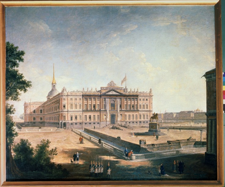 View of the Michael Palace and the Connetable Square in St. Petersburg de Werkst. Alexejew