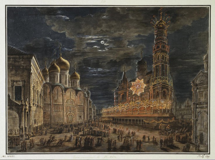 Illumination at the Sobornaya Square in Honour of Emperor Alexander I Coronation de Werkst. Alexejew